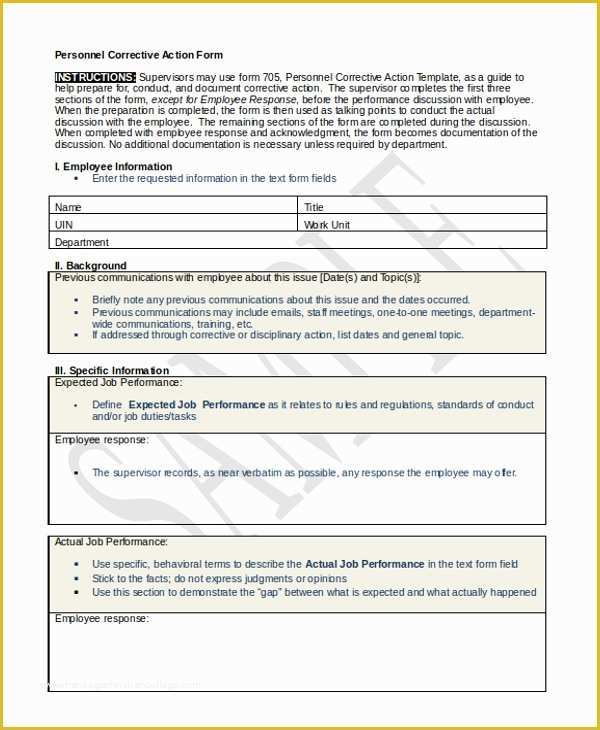 Personnel Action form Template Free Of Sample Personnel Action form 9 Free Documents In Doc