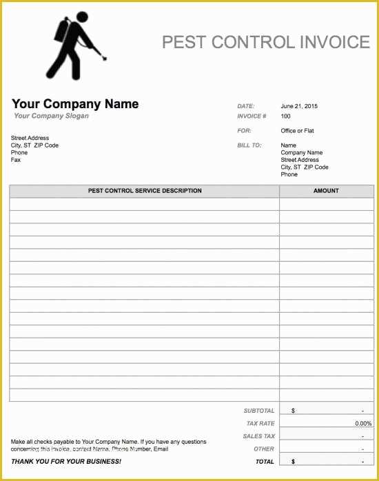 41 Pest Control Invoice Template Free