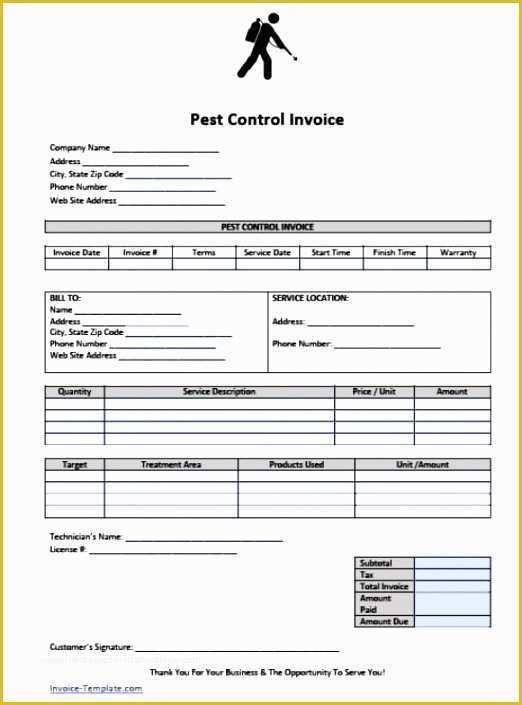 Pest Control Invoice Template Free Of Free Invoice Templates Free Pest Control Invoice Template
