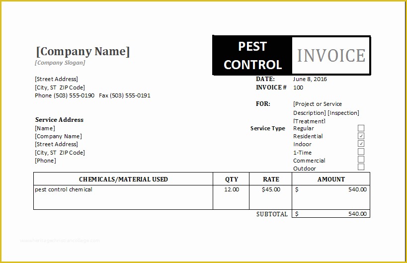 Pest Control Invoice Template Free Of Graphy Invoice Template for Excel
