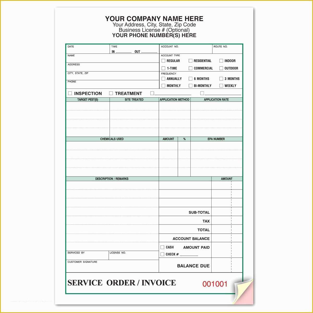 Pest Control Invoice Template Free Of Pest Control Invoice 2018 Template Green Pest Control