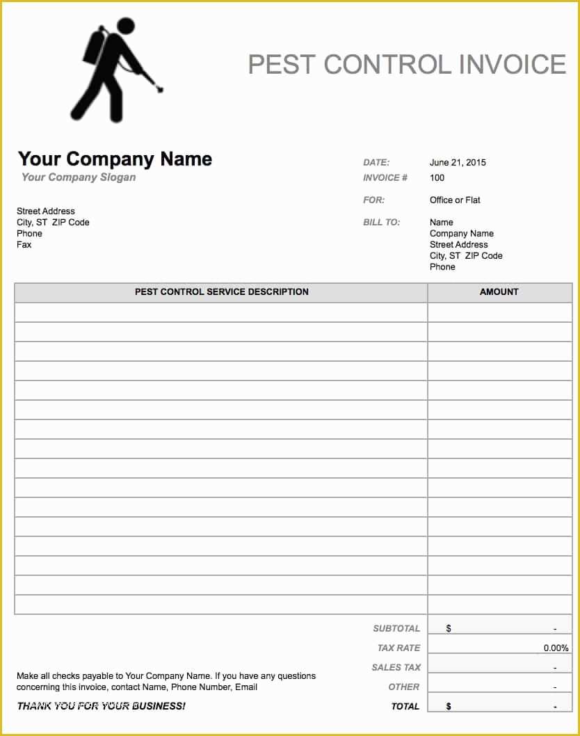 Pest Control Website Templates Free Download Of Free Pest Control Invoice Template Excel Pdf