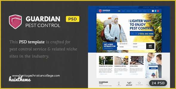 Pest Control Website Templates Free Download Of Guardian Pest Control Psd Template by Leehari