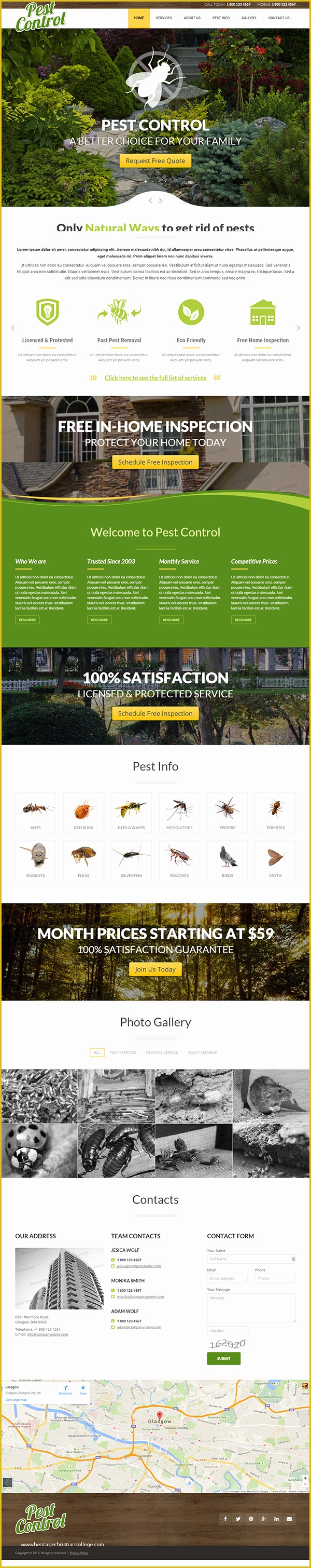 Pest Control Website Templates Free Download Of Pest Control E Page Parallax HTML Template On Behance