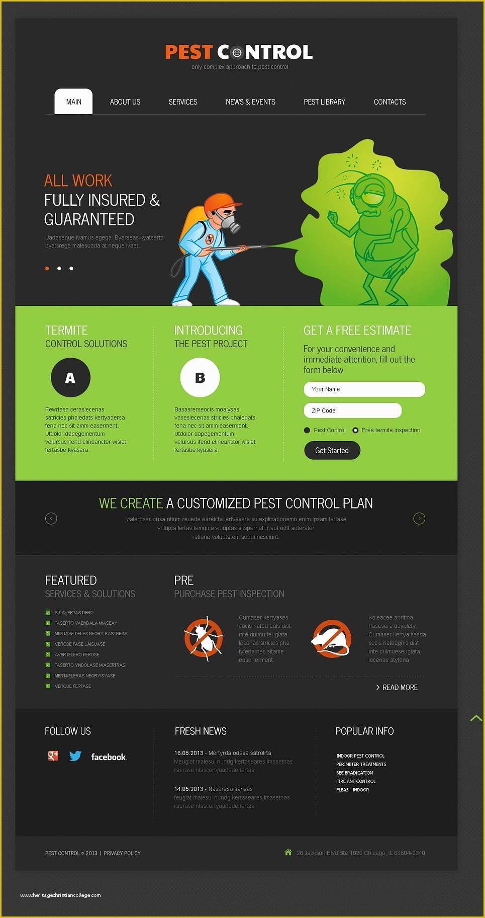 Pest Control Website Templates Free Download Of Pest Control Responsive Website Template