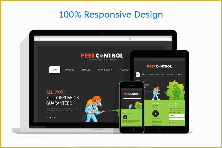 Pest Control Website Templates Free Download Of Pest Control Responsive Website Template