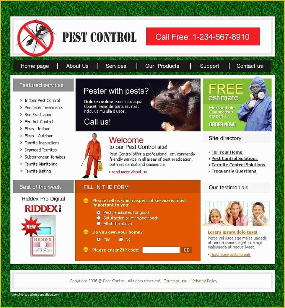 Pest Control Website Templates Free Download Of Pest Control Swish Template