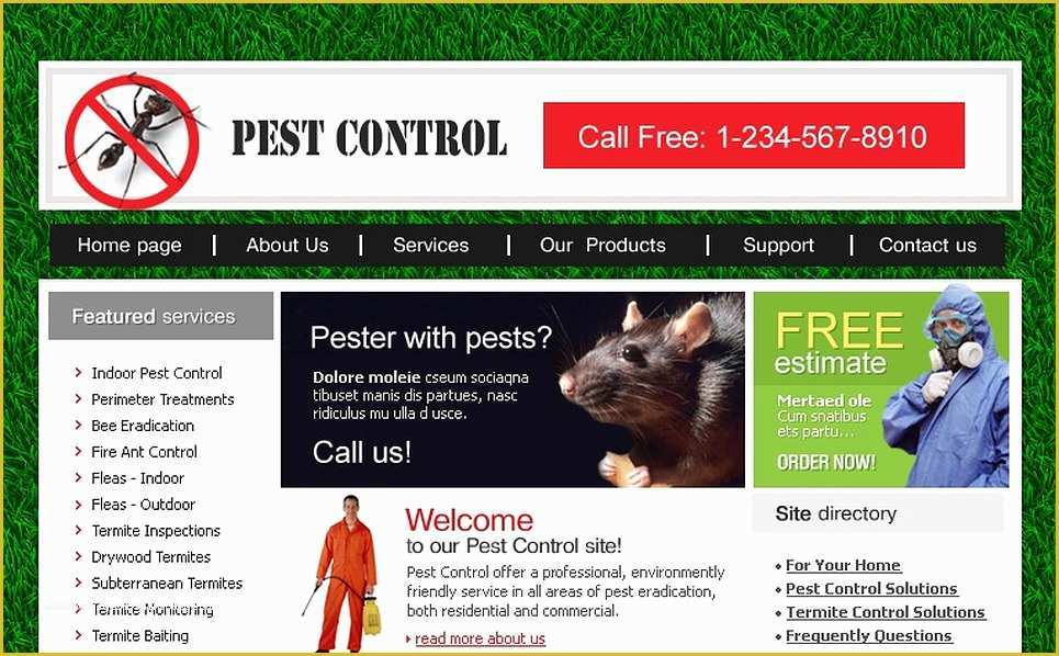 Pest Control Website Templates Free Download Of Pest Control Website Template