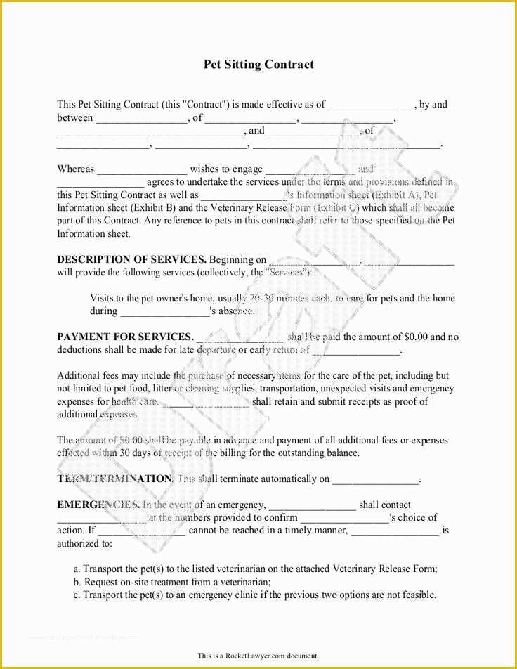 Pet Sitter Contract Template Free Of 161 Best Images About Pet Sitting On Pinterest