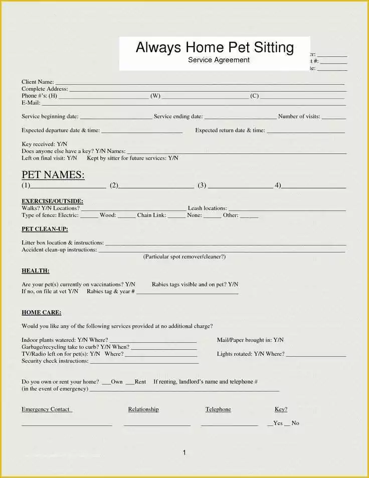 Pet Sitter Contract Template Free Of 33 Best Images About Dog forms On Pinterest