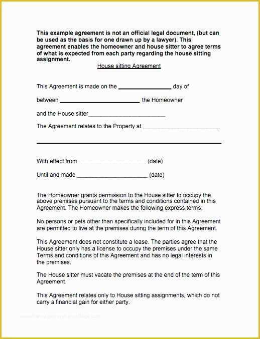 Pet Sitter Contract Template Free Of 6 Pet Sitting Contract Template Errir