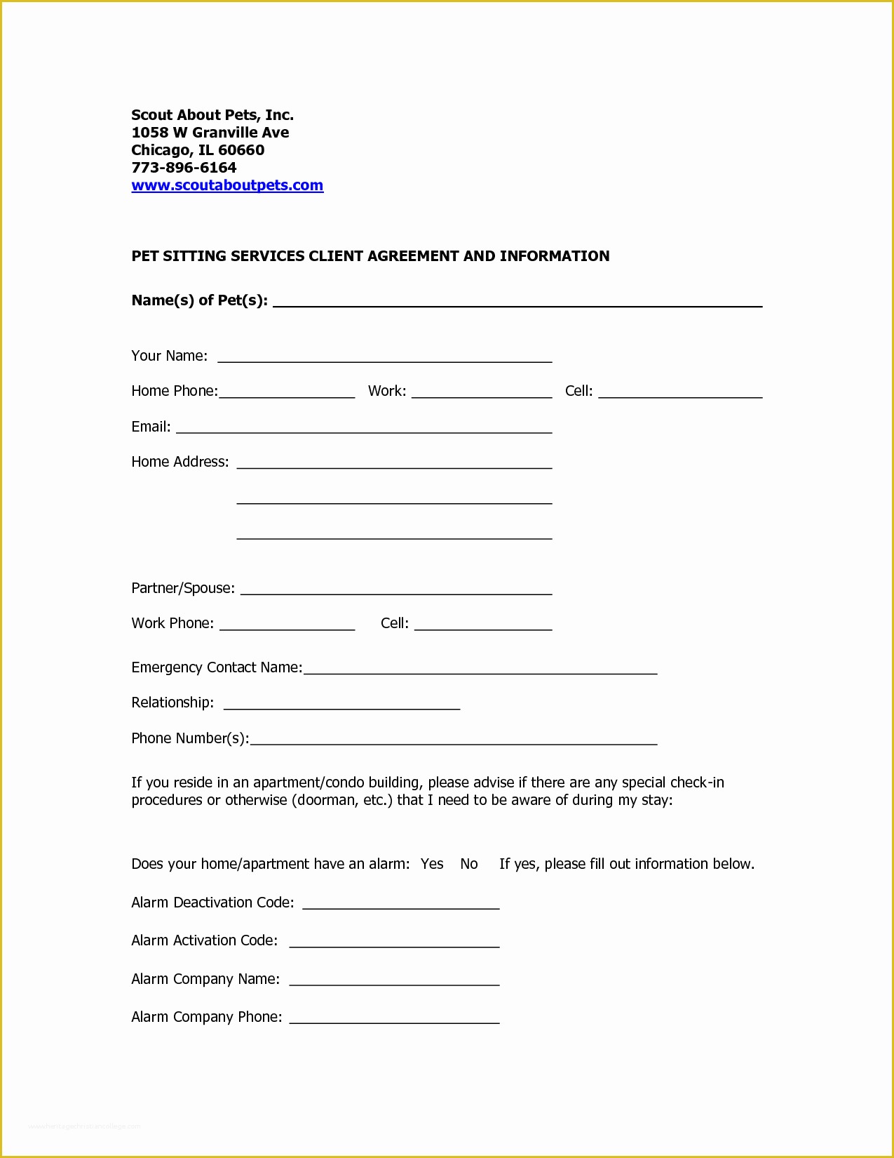 Pet Sitter Contract Template Free Of Professional Pet Sitting forms Template