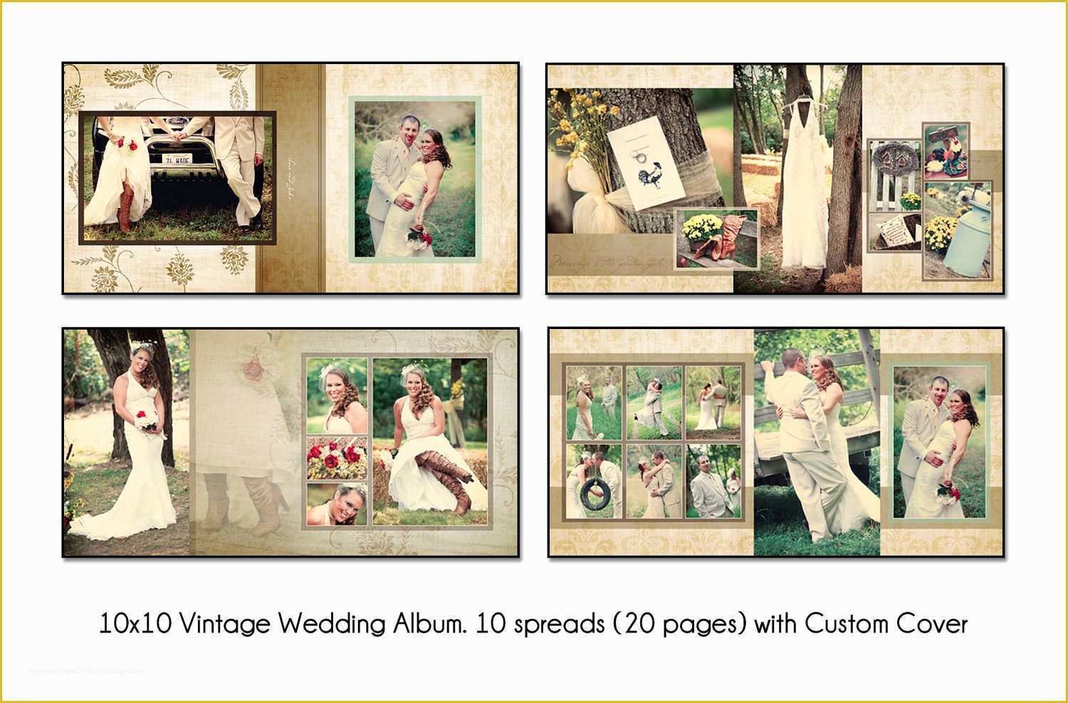 Photo Book Layout Templates Free Of Vintage 10x10 Album Template 10 Spread20 Page by