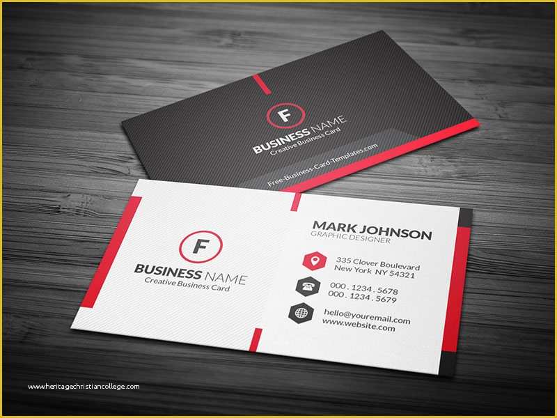 Photo Business Cards Templates Free Of Scarlet Red Creative Business Card Template Free