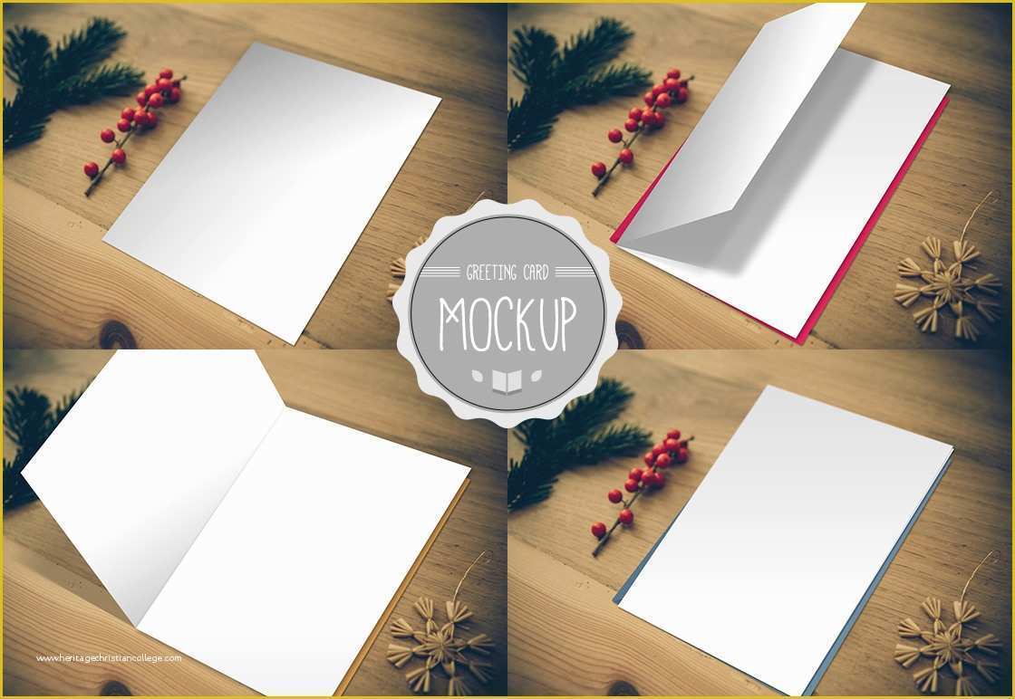 Photo Card Template Free Of Greeting Card Mockup Graphic Shop Psd Template