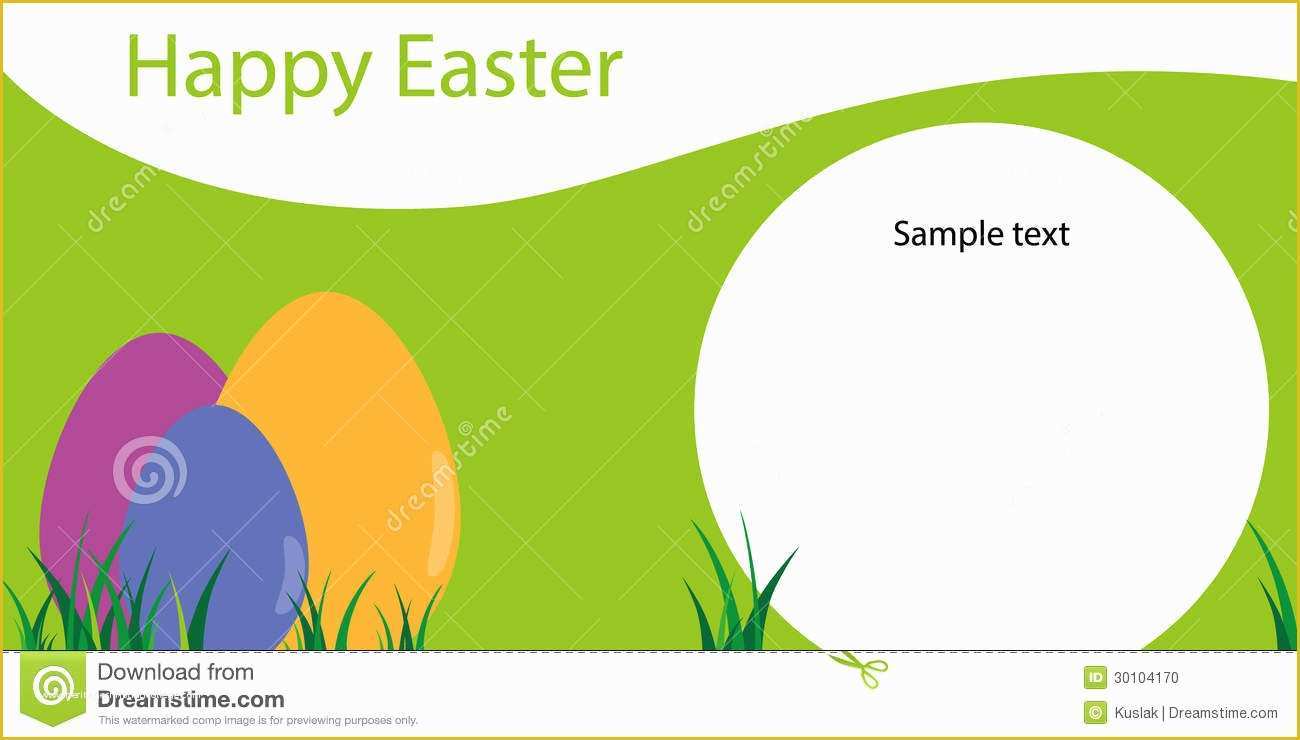 Photo Card Template Free Of Happy Easter Template Greeting Card with Eggs Stock
