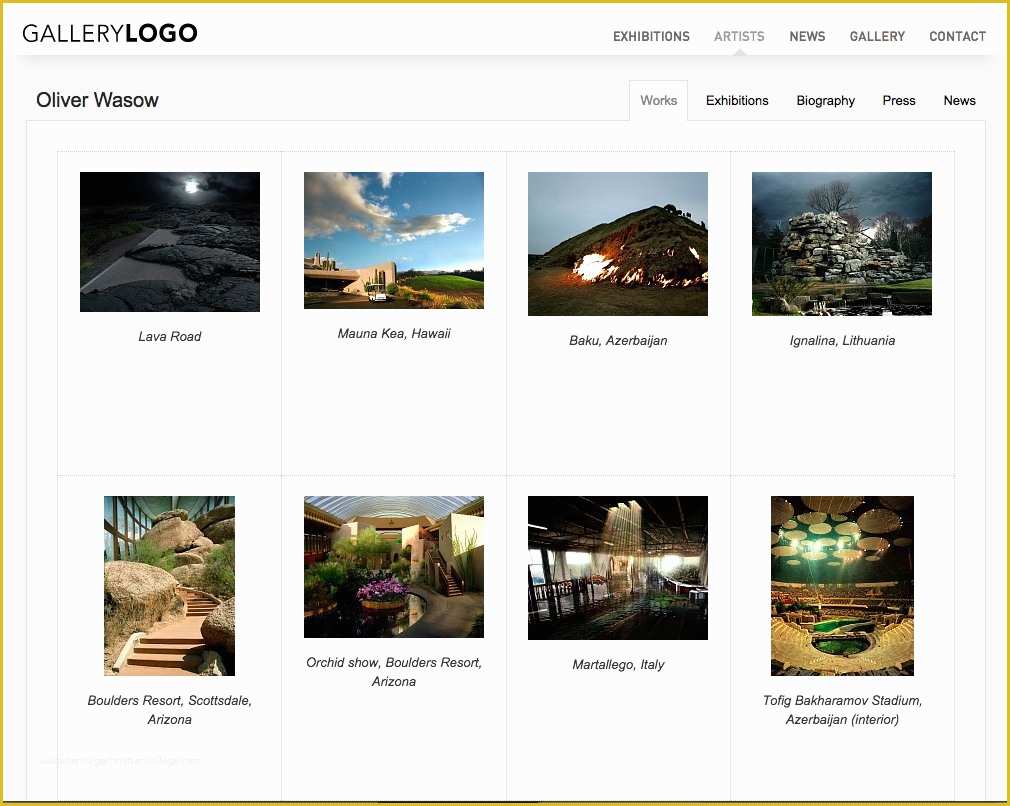 Photo Gallery Website Template Free Of Art Gallery Website Art Collection Website