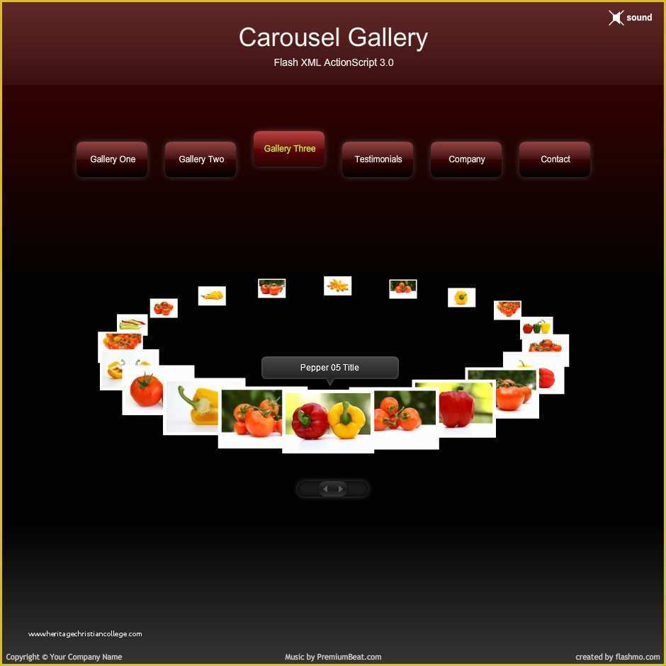 Photo Gallery Website Template Free Of Flash Template 210 Carousel Gallery