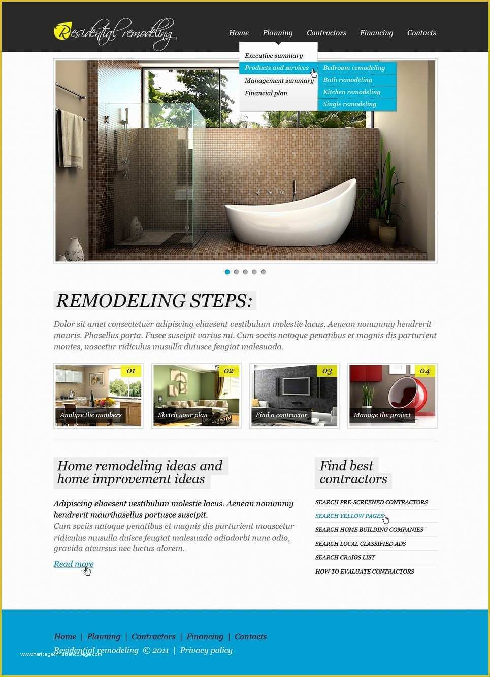 Photo Gallery Website Template Free Of Home Remodeling Website Template