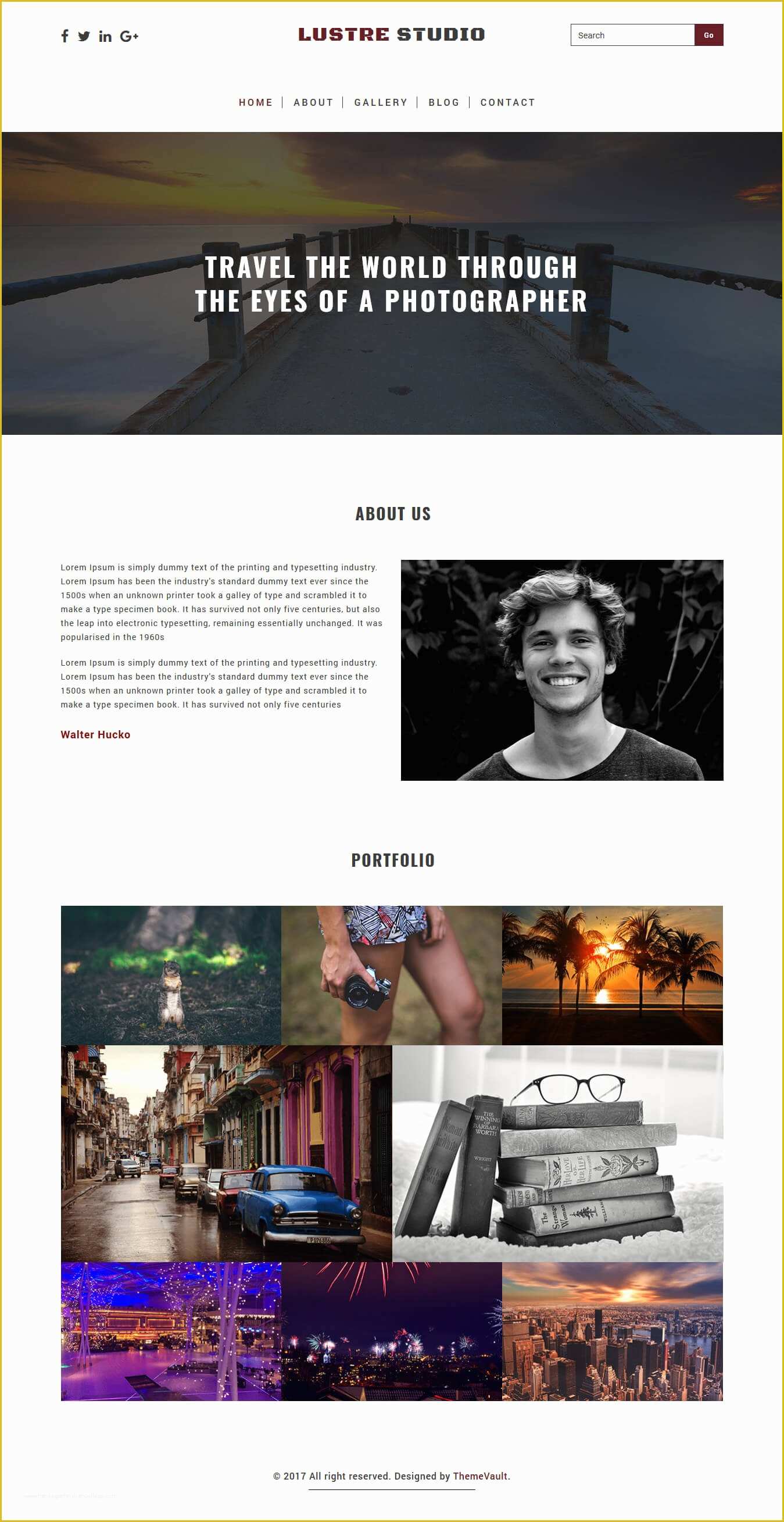 Photo Gallery Website Template Free Of Luster Studio Free HTML Graphy Website Template