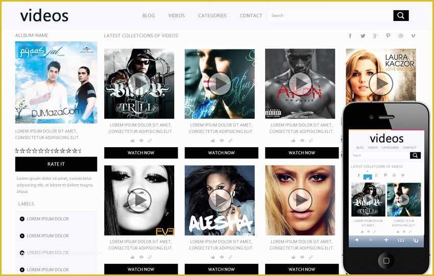 Photo Gallery Website Template Free Of Mad Free Video Sharing Mobile Website Template