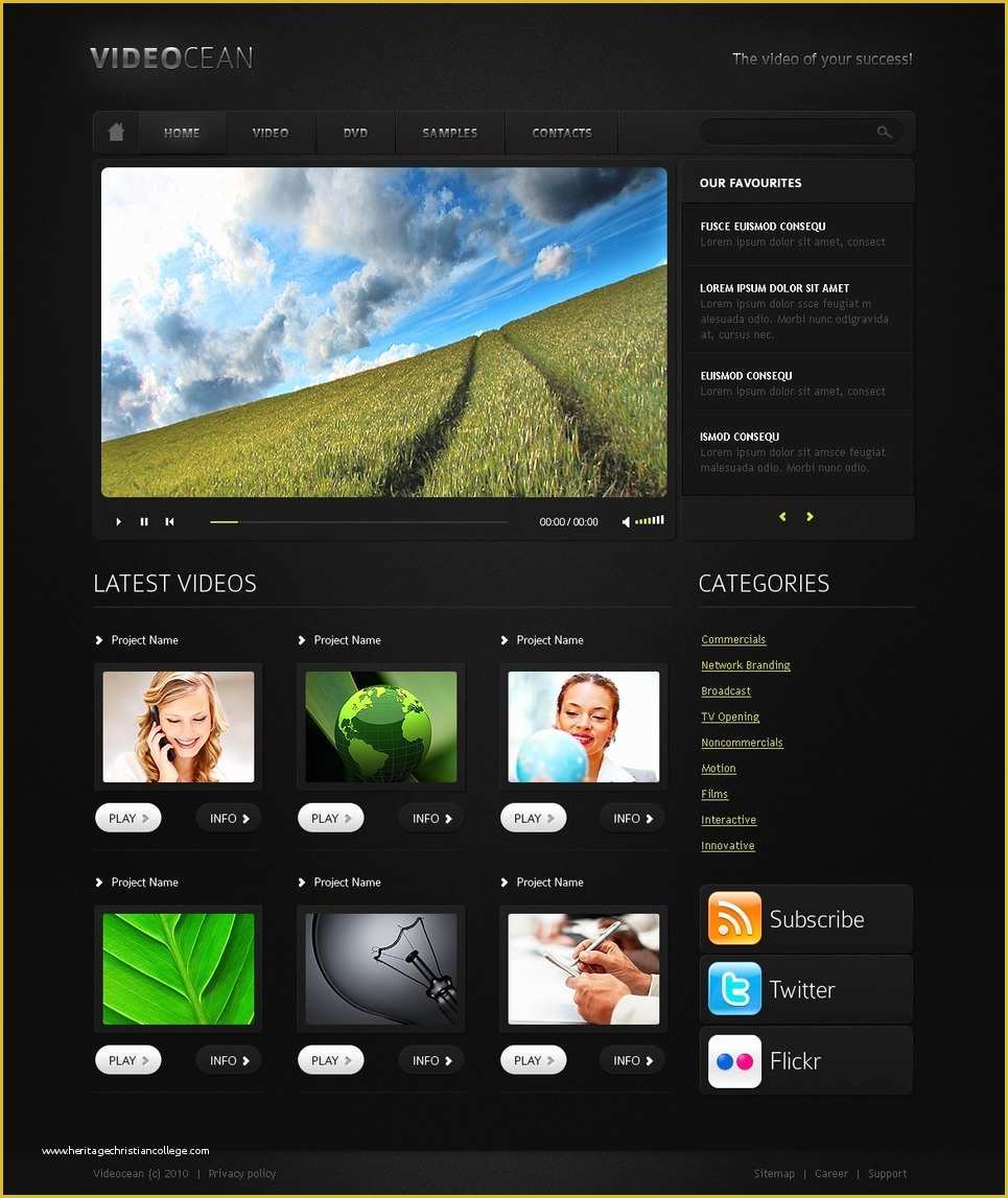 Photo Gallery Website Template Free Of Video Gallery Website Template