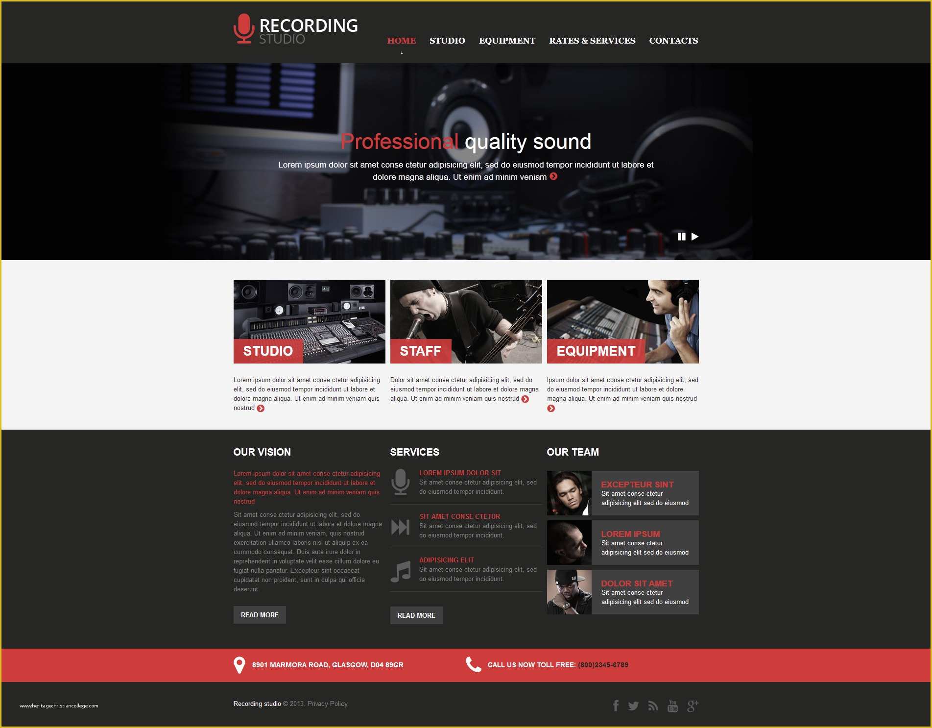Photo Studio Website Templates Free Download Of Recording Studio Responsive Website Template