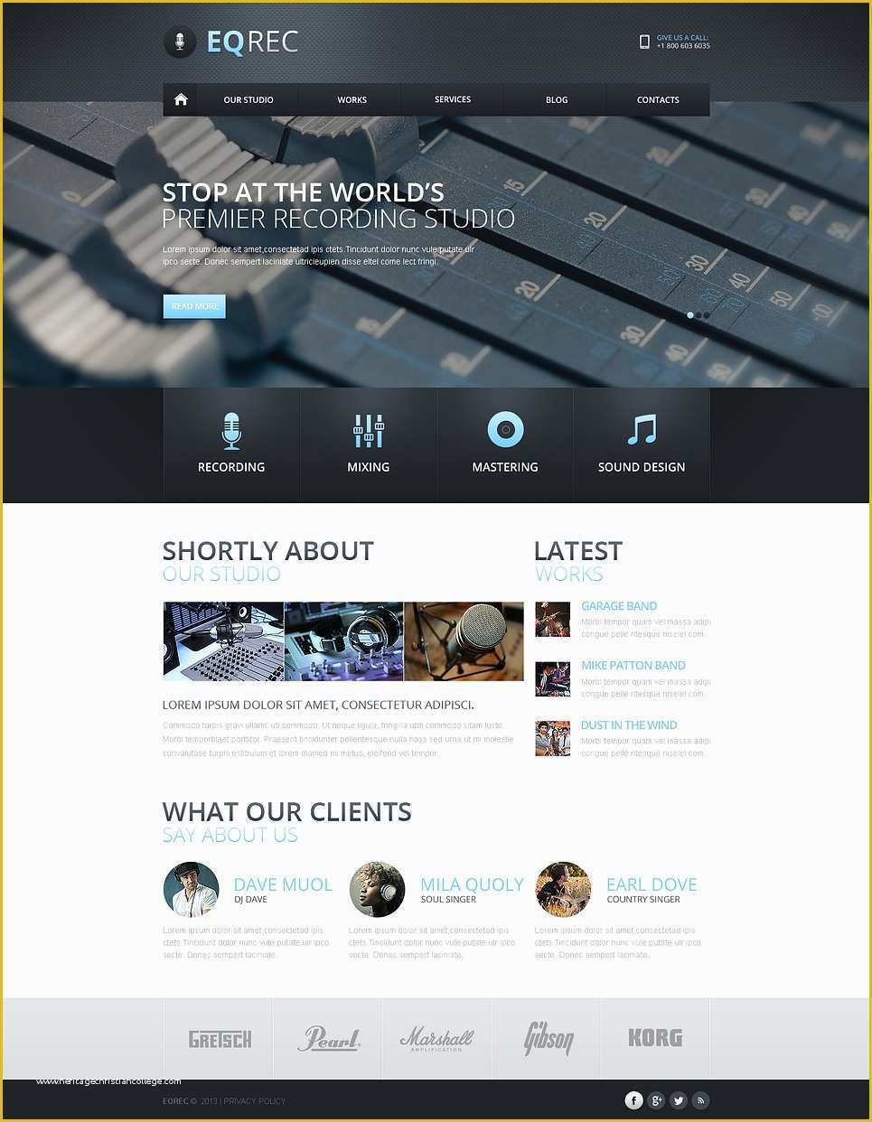 Photo Studio Website Templates Free Download Of Recording Studio Responsive Website Template Web Design