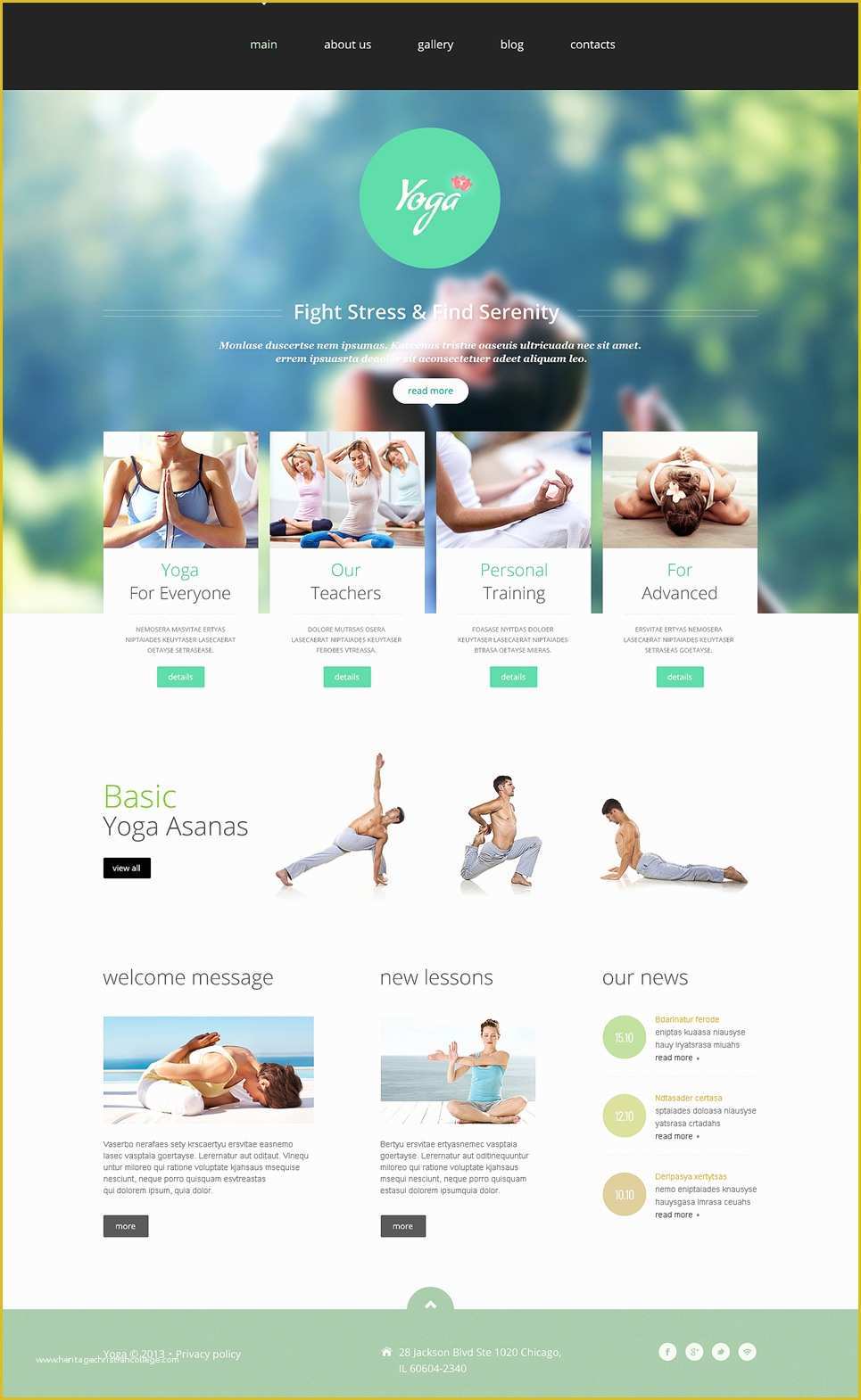 Photo Studio Website Templates Free Download Of Yoga Club Website Template