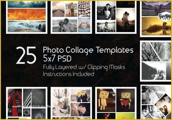 Photo Templates Free Download Of 5x7 Collage Template Pack 25 Psd Templates Shop