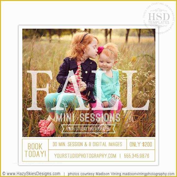 Photography Ad Template Free Of Fall Mini Session Template Graphy Marketing Templates