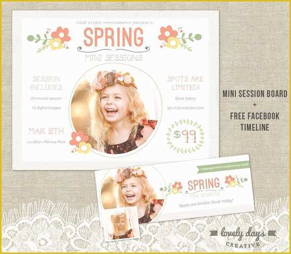 Photography Ad Template Free Of Spring Mini Session Template Marketing Board by