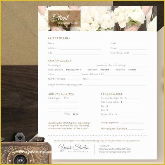 Photography Booking form Template Free Of Client Booking Template for Grapher Graphy