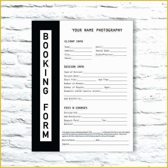 Photography Booking form Template Free Of Free Grapher Essentials Marketing Bundle Includes