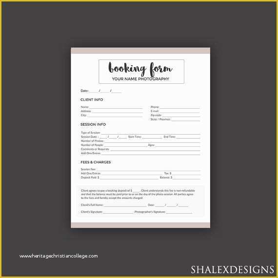 Photography Booking form Template Free Of Grab This Booking form Template for Your Photography