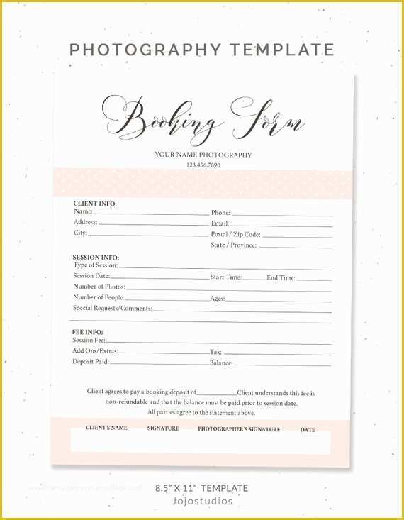 Photography Booking form Template Free Of Graphy Booking form Client Booking form Shop