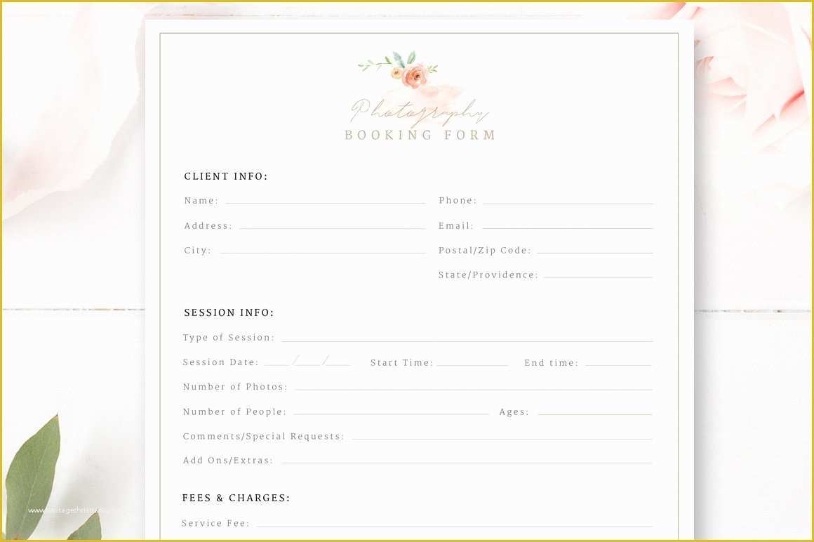 Photography Booking form Template Free Of Graphy Booking form Stationery Templates Creative