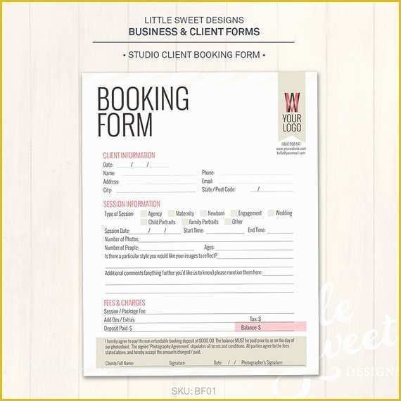 Photography Booking form Template Free Of Graphy Studio Client Booking form Shop Template