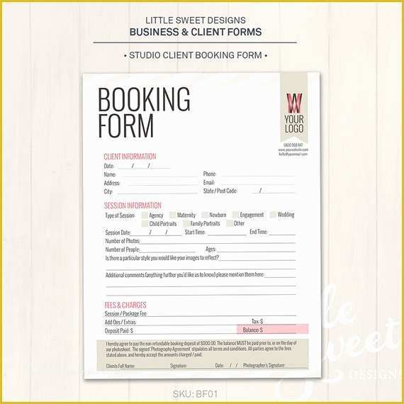 Photography Booking form Template Free Of Graphy Studio Client Booking form Shop Template