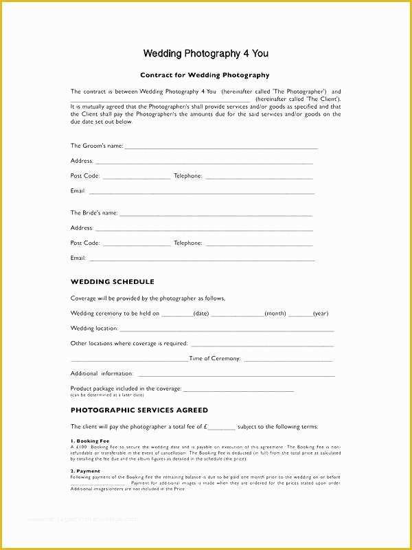 Photography Booking form Template Free Of Wedding Booking form Template Download Free Wedding