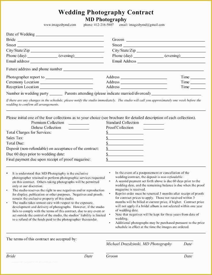 Photography Booking form Template Free Of Wedding Graphy Booking form Template Download