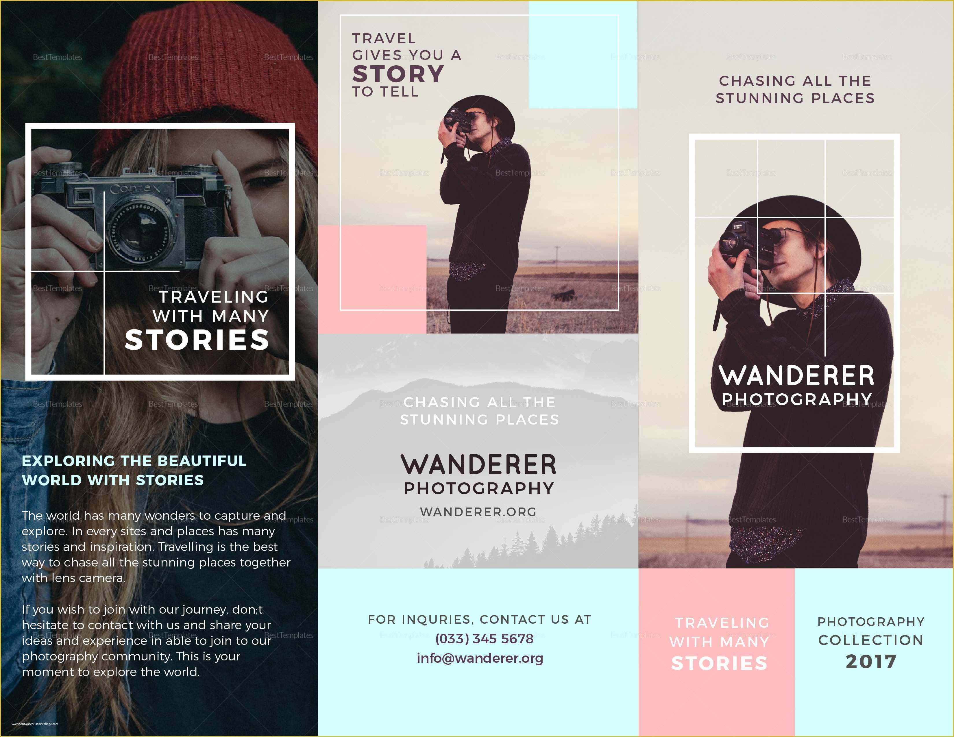 Photography Brochure Templates Free Of Wanderer Graphy Brochure Design Template In Psd Word