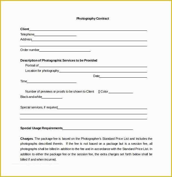 Photography Contract Template Free Of 10 Graphy Contract Templates Pdf Word Pages