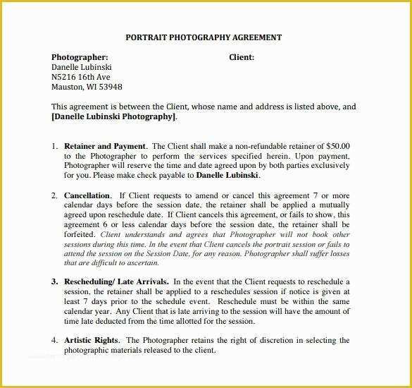 Photography Contract Template Free Of 18 Graphy Contract Templates – Pdf Doc