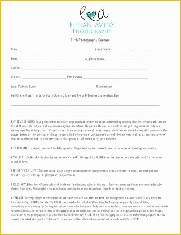 Photography Contract Template Free Of 19 Graphy Contract Templates