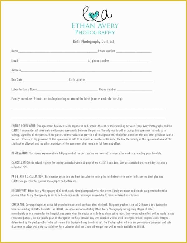Photography Contract Template Free Of 19 Graphy Contract Templates