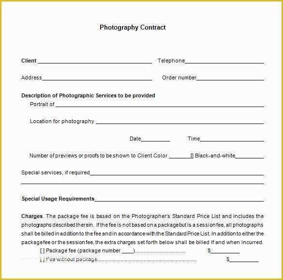 Photography Contract Template Free Of 7 Mercial Graphy Contract Templates Free Word