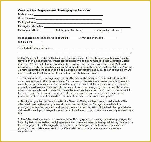 Photography Contract Template Free Of Graphy Contract Template – 20 Free Word Pdf