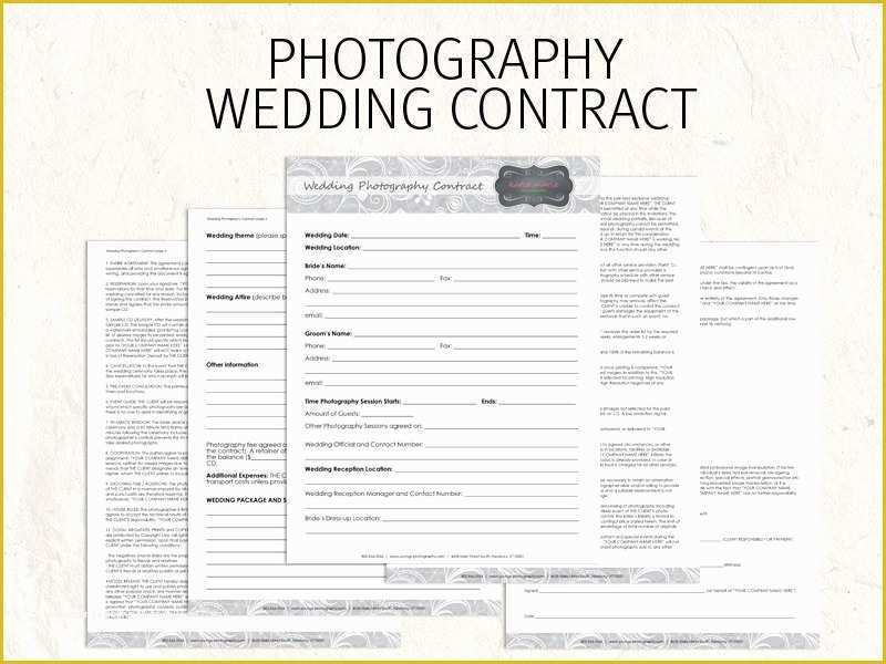 Photography Contract Template Free Of Wedding Graphy Contract Business forms Flowers Editable