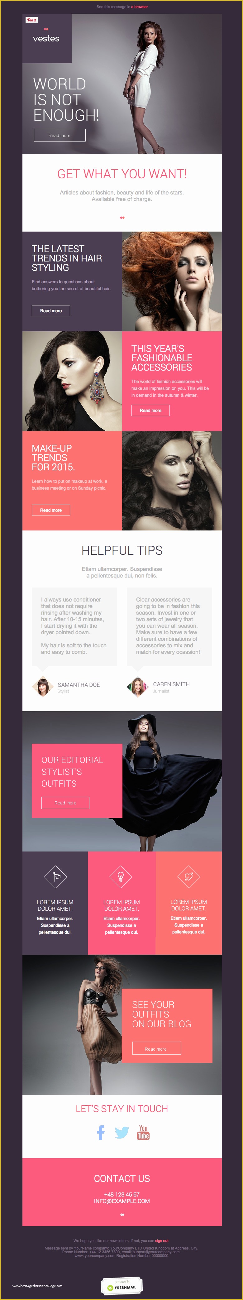 Photography Email Templates Free Of Nice Looking Fashion Responsive Email Newsletter Templates